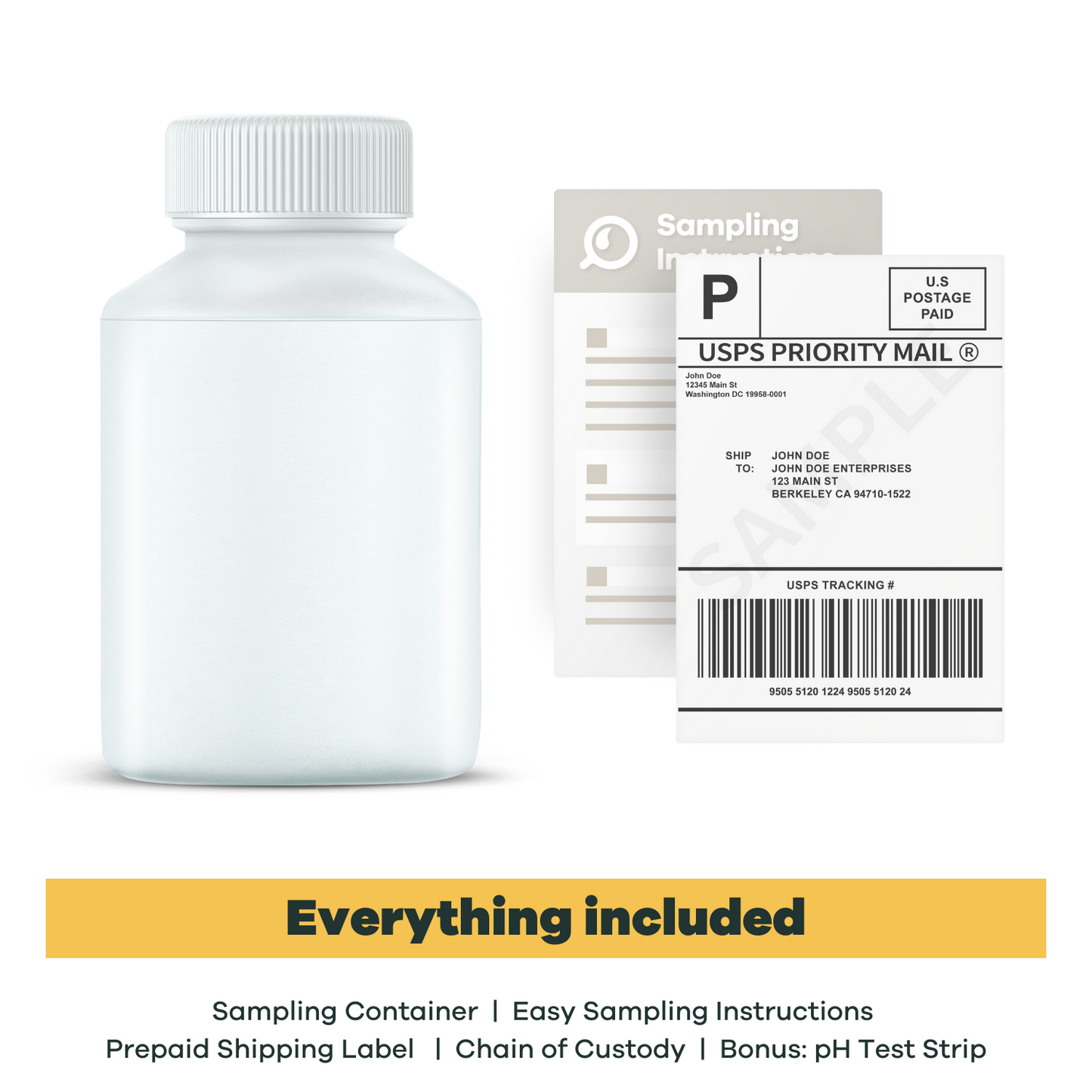 Lead and Copper Laboratory Water Test Kit with Sampling Containers