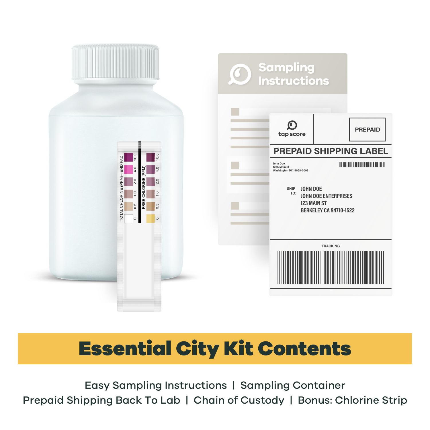 Essential City Water Lab Test Kit for Utility Water