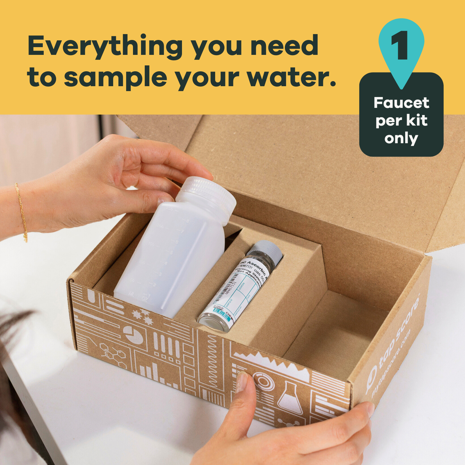 Everything you need to sample your water from a single faucet in your home.