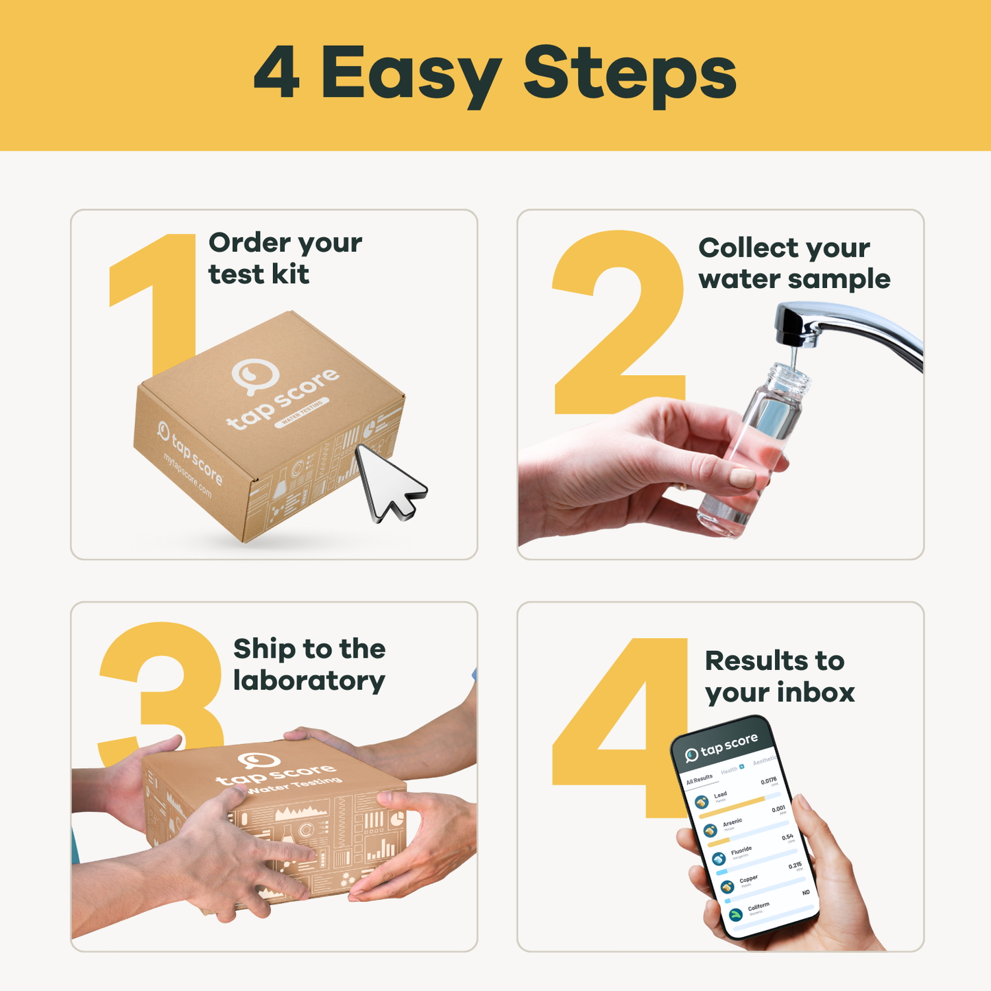 Water testing from home made easy with Tap Score